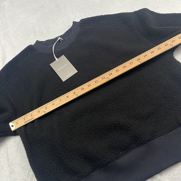 NWT Everlane XS, S The ReNew Fleece Oversized Crew Black Teddy Sweatshirt - Picture 8 of 9